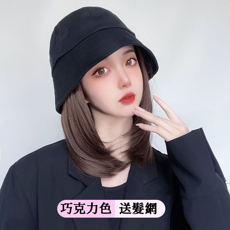 999 ZX157 台灣出貨附發票❤帽子假髮一體式 短款鎖骨帽子假髮 時尚漁夫帽假髮帽 AT116-規格圖10