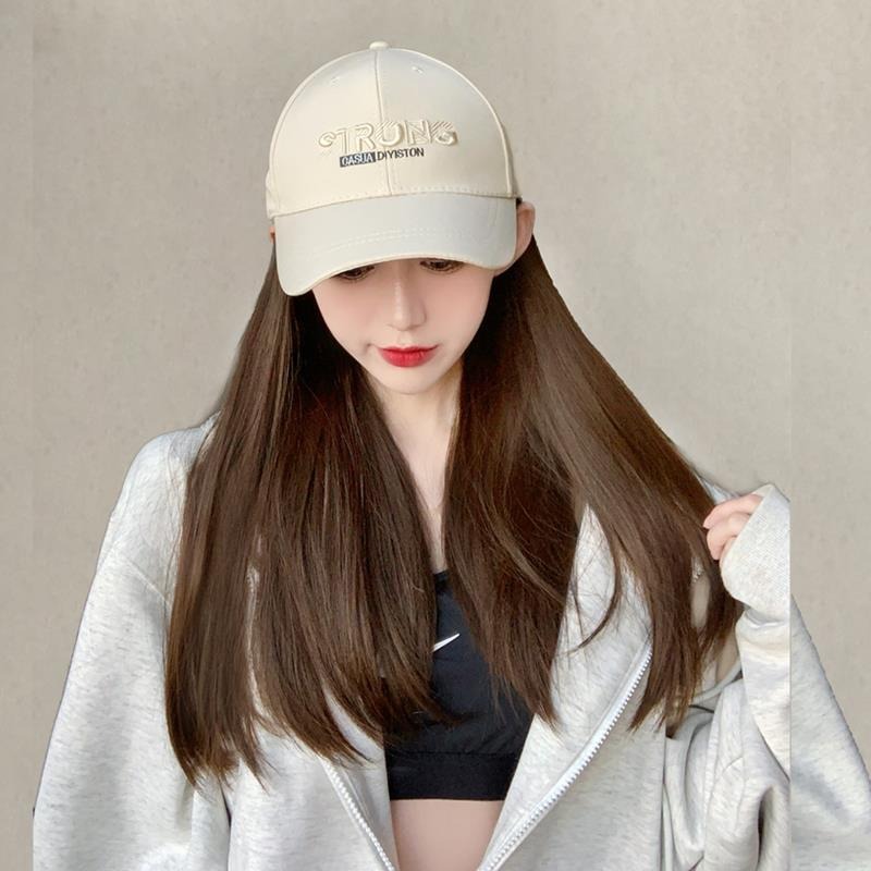 現貨在台附發票❤帽子一體式假髮 女假髮長髮假髮帽子夏季一體女時尚長直髮百搭仿真人髮絲全頭套式-規格圖6