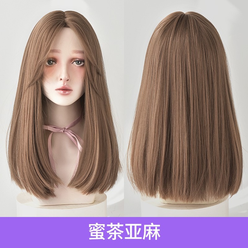 [現貨附發票]❤韓版新品整頂式假髮女 中分中長直全頂假髮 玫瑰網假髮 仿真假髮 0294 5277 5289-細節圖6