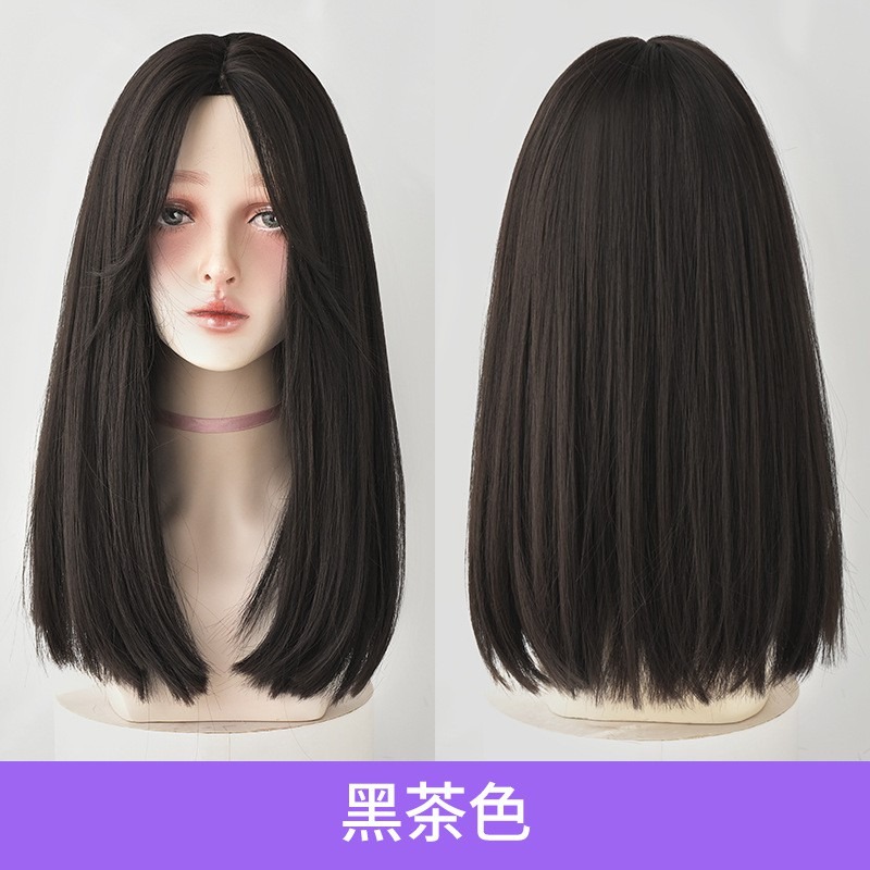 [現貨附發票]❤韓版新品整頂式假髮女 中分中長直全頂假髮 玫瑰網假髮 仿真假髮 0294 5277 5289-細節圖7