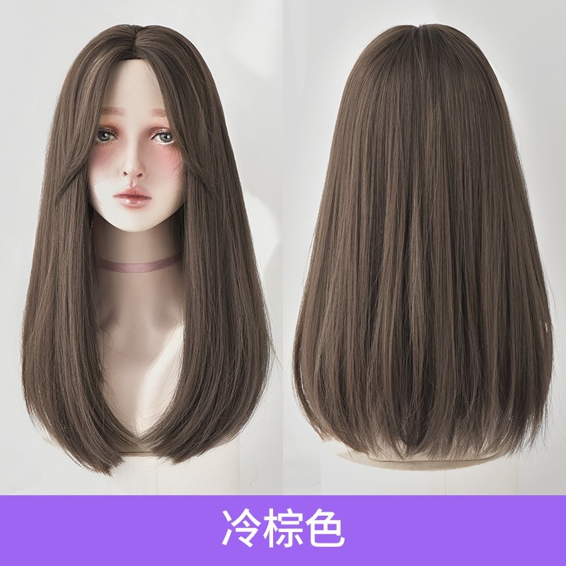 [現貨附發票]❤韓版新品整頂式假髮女 中分中長直全頂假髮 玫瑰網假髮 仿真假髮 0294 5277 5289-細節圖8