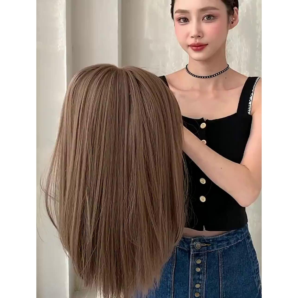 [現貨附發票]❤韓版新品整頂式假髮女 中分中長直全頂假髮 玫瑰網假髮 仿真假髮 0294 5277 5289-細節圖9