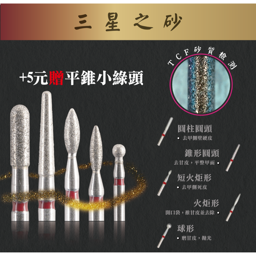 伊凱兒 -［三星之砂］+5元送小綠頭/鑽石砂俄式美甲磨頭套組(紅標/藍標)新手美甲 美甲工具 俄式保養 前置工具 去死皮-規格圖3