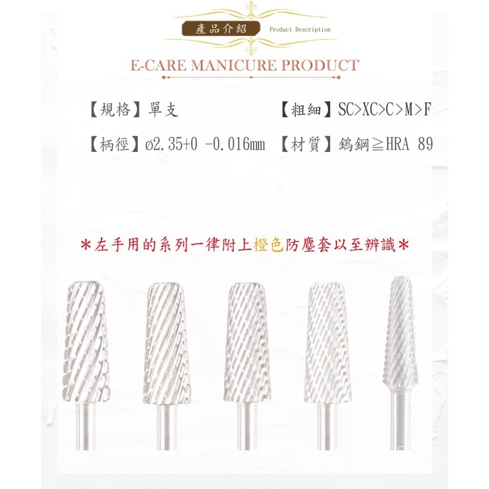 伊凱兒［薄翼之刃］(平錐形) 鎢鋼磨頭 左右手 卸甲磨頭 不發燙 安全卸甲   美甲 磨頭 檢定  卸甲-細節圖3