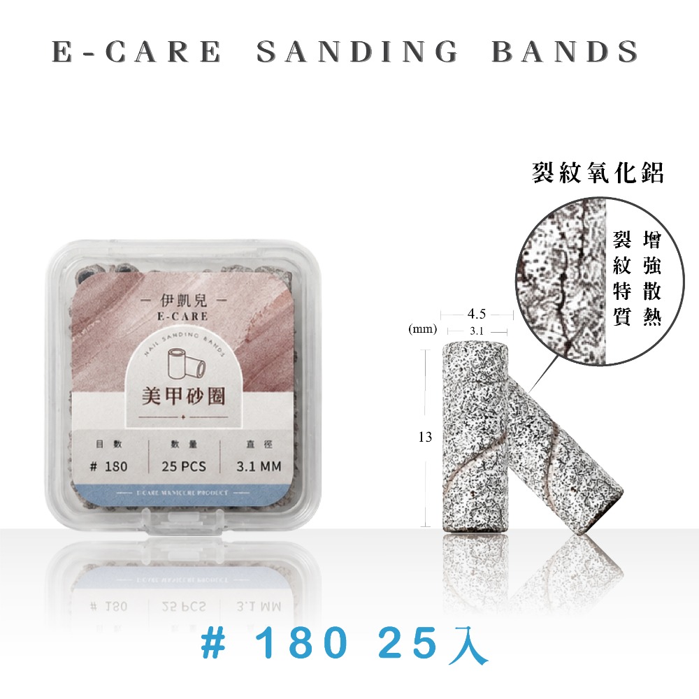 伊凱兒 【美甲砂圈】25/50入盒裝，四種粗細 25/50盒裝 軸芯 前置保養 砂紙 砂圈-規格圖2