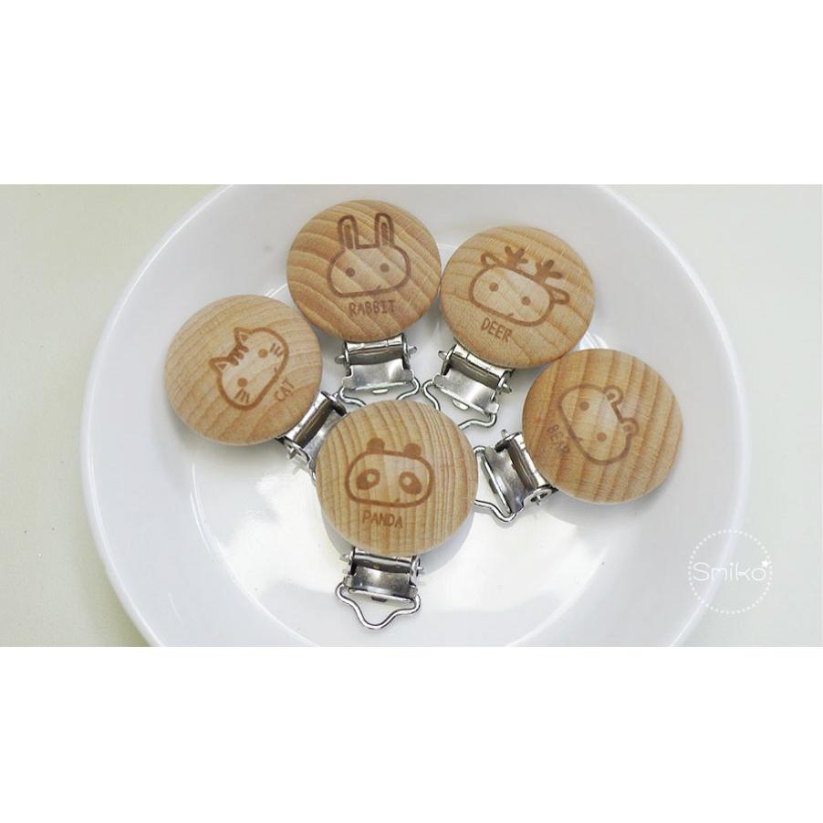 【Smiko腸腸妞】12mm圓繩適用圖案款櫸木製實木奶嘴夾 奶嘴鍊/平安符/固定夾/防掉夾/塑膠夾/香火袋/護身符-細節圖5
