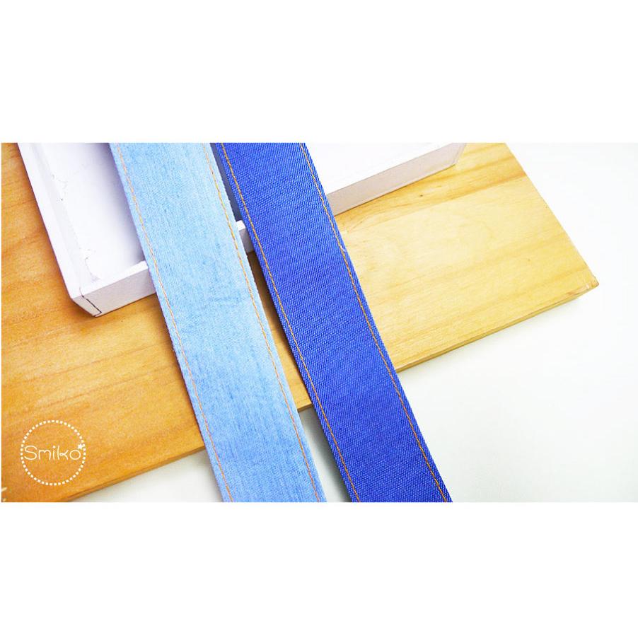 【Smiko腸腸妞】38mm青春活力縫線牛仔壓布條 緞帶/手作/蝴蝶結/髮飾/髮帶/髮箍/手工/DIY 5R2396-細節圖5