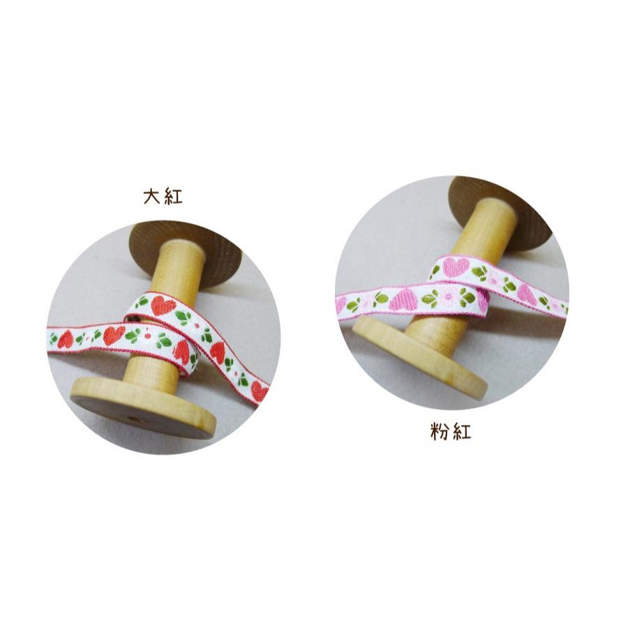 Smiko腸腸妞【5R2U18】12mm愛心花卉民族風單面電繡織帶 髮飾/背帶/防掉落帶/平安符袋/緞帶/奶嘴鍊/材料-細節圖3