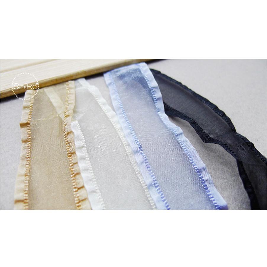 Smiko腸腸妞【5R2U03】25mm透紗裙邊華麗緞帶 珍珠紗/蝴蝶結/髮飾/髮夾/緞帶/DIY/手作-細節圖4