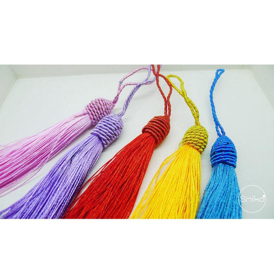 Smiko腸腸妞【5K1U98】10+5公分中國風絲光裝飾流蘇 新年/喜氣/串珠/手作/寶寶/奶嘴鏈/DIY/材料/童-細節圖3