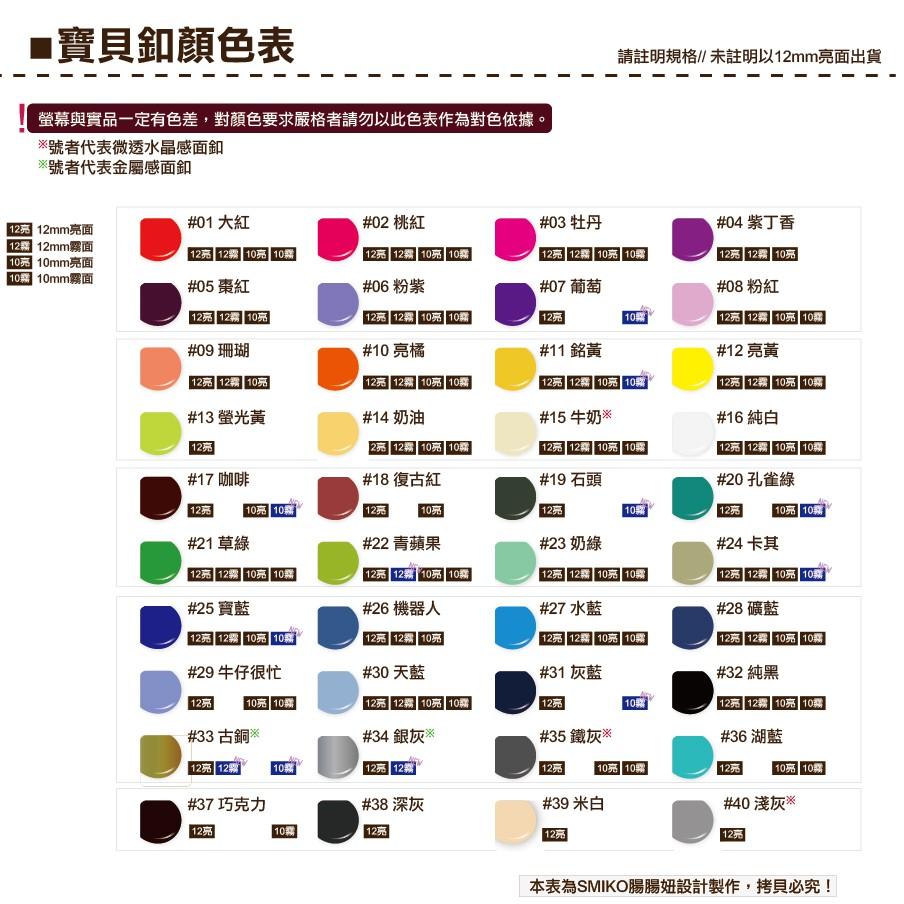 Smiko腸腸妞【K13100】10/12 亮/霧 塑膠四合扣 鈕扣/扣子/DIY/手作/圍兜/四合釦/寶貝釦/塑膠扣-細節圖5