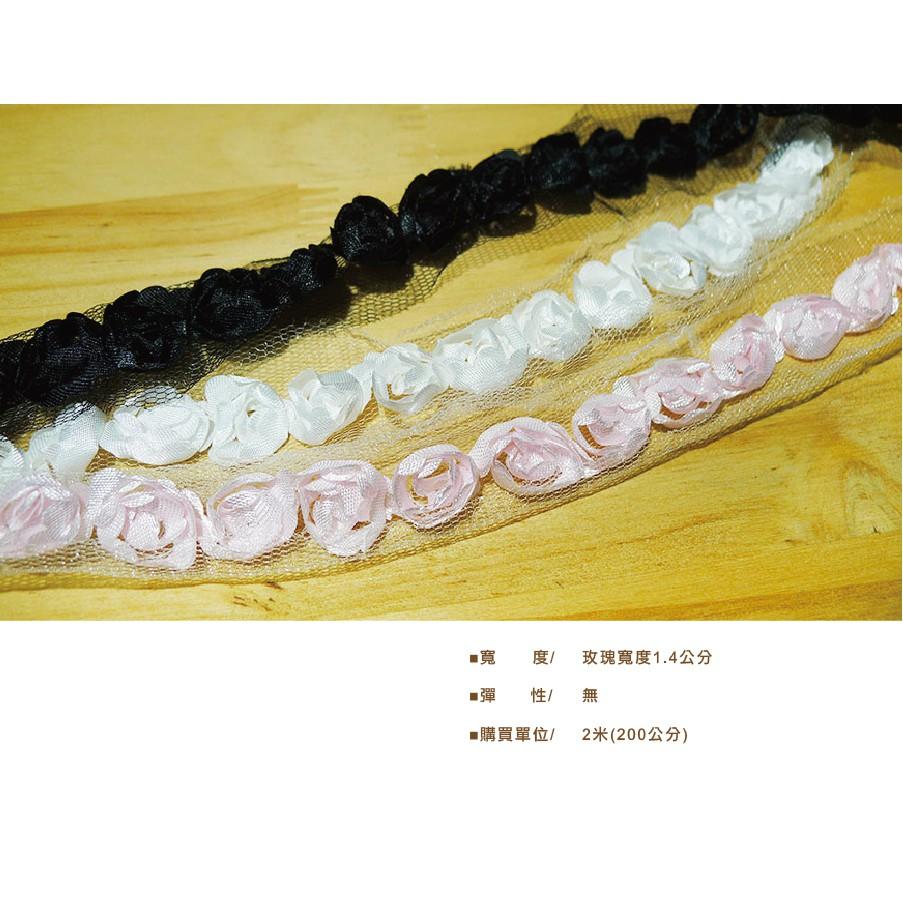 Smiko腸腸妞【5R8219】40MM優雅緞面玫瑰花朵朵花邊 蕾絲/窗簾/紗布/DIY/門簾/桌巾-細節圖3