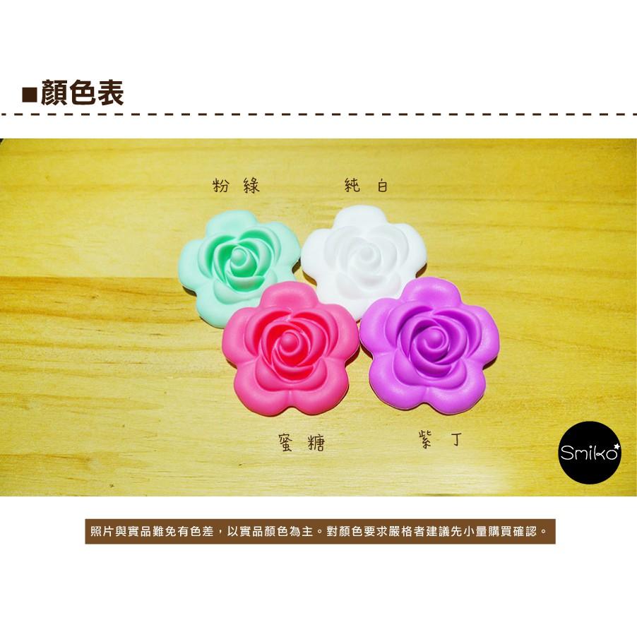 Smiko腸腸妞【5B7462】40mm玫瑰彈力矽膠QQ樂 串珠/手作/寶寶/奶嘴鏈-細節圖5