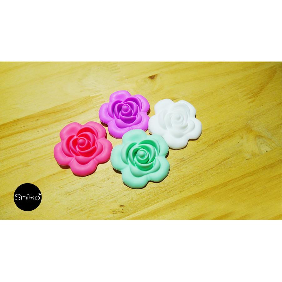 Smiko腸腸妞【5B7462】40mm玫瑰彈力矽膠QQ樂 串珠/手作/寶寶/奶嘴鏈-細節圖6