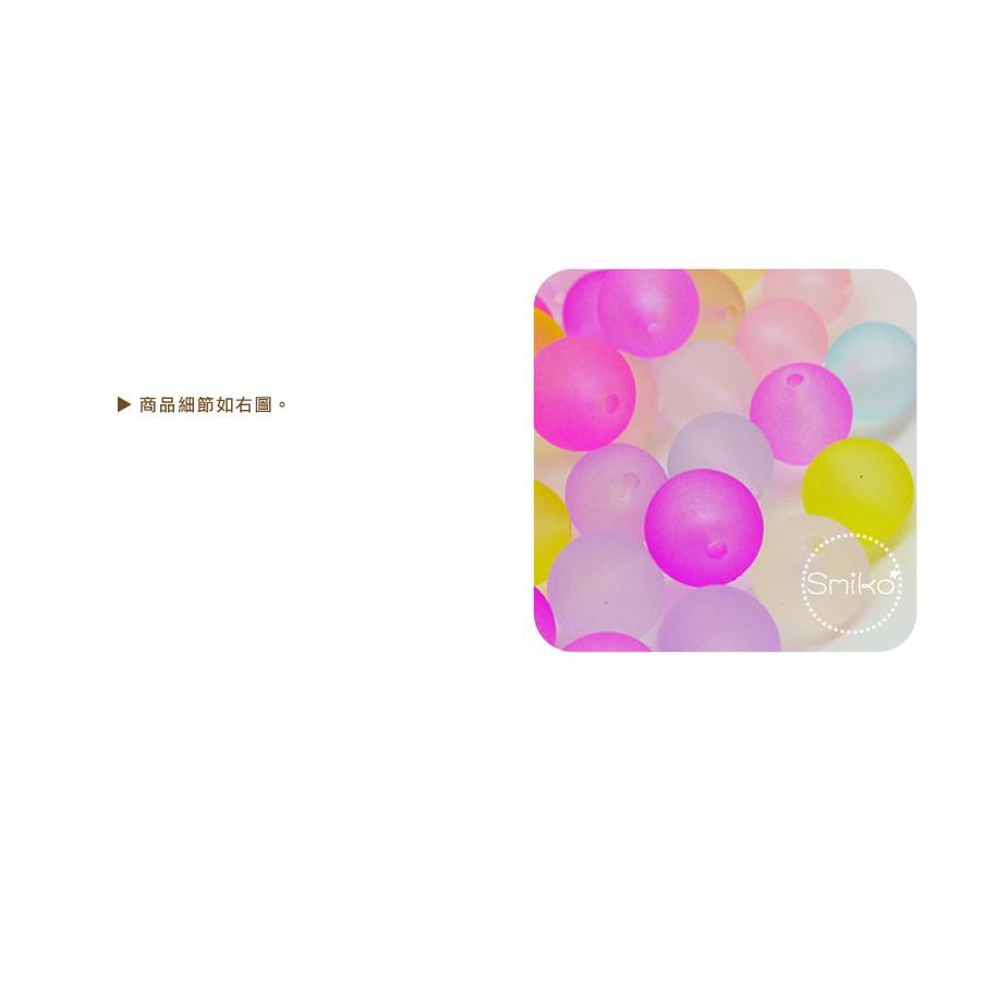 Smiko腸腸妞【5K1F05】(孔1.5mm)6/10/12mm磨砂半透壓克力串珠材料 珠珠/手環/手鍊/手作/DIY-細節圖2