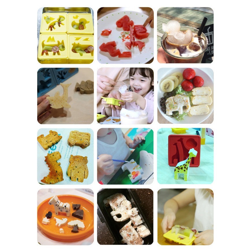 【Wisdom Life】韓國eeeek 艾克魔塊可愛動物造型模組，副食品與冰塊與果凍，食品級矽膠材質 ，購買請選造型-細節圖5