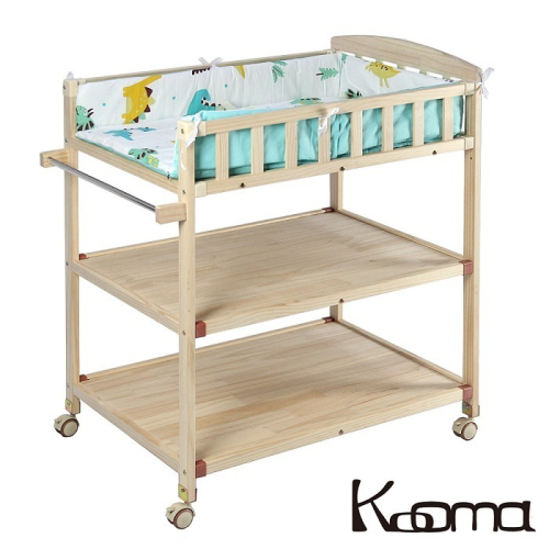【Wisdom Life】Kooma 嬰兒實木尿布台置物架(附棉墊、桿子) - 購買請選棉墊圖案