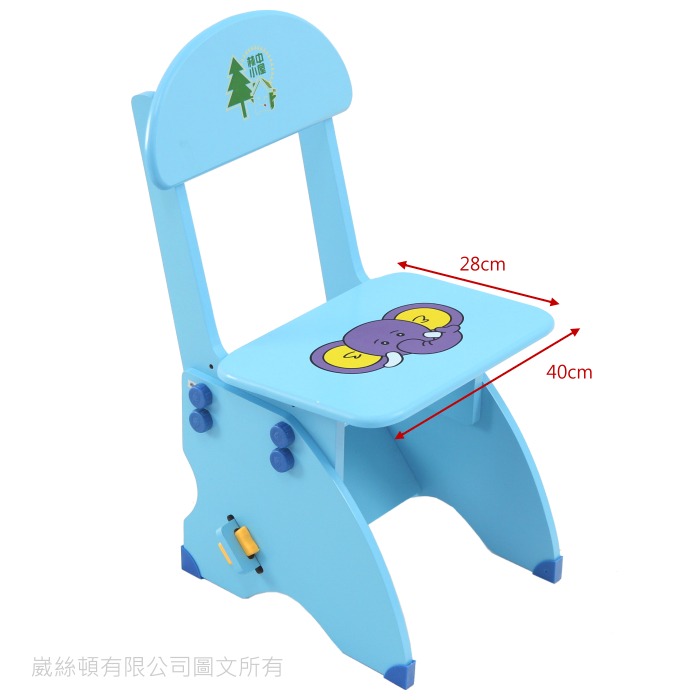 【Wisdom Life】EMC 簡易書架防夾手木質兒童升降成長書桌椅(水藍)-細節圖6