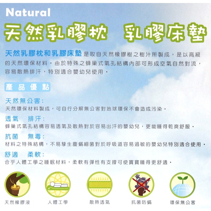 【Wisdom Life】MIT台灣製造 NATURAL 1吋純棉天然乳膠床墊(120x60cm)，購買請選顏色-細節圖3