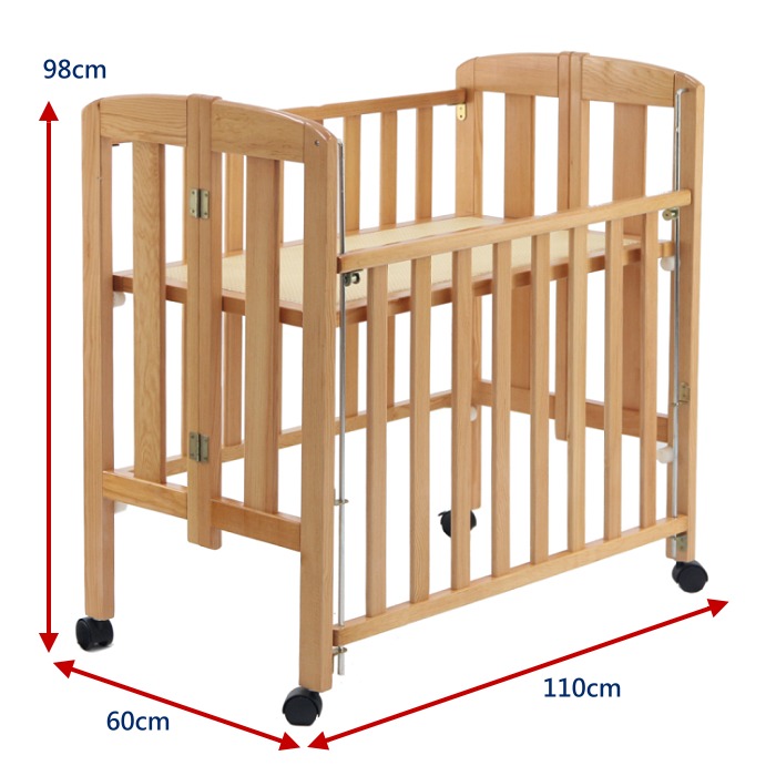 【Wisdom Life】MIT台灣製造 實木製收折嬰兒中床(折合床)，可加購棉質床墊-細節圖8