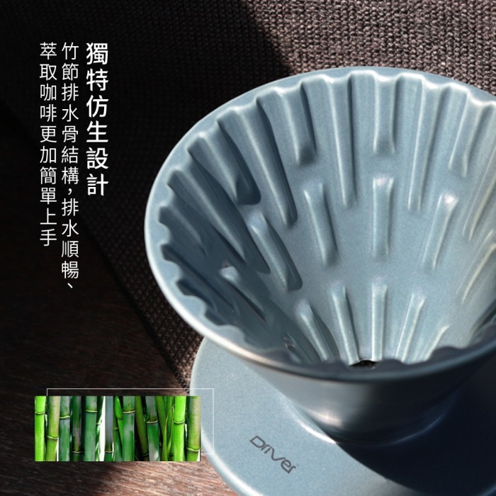 【Wisdom Life】DRIVER MIT台灣製造 竹節陶瓷濾杯 1-3cup (灰綠)-細節圖5