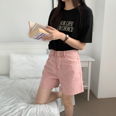 Beforesunrise-現貨熱銷!高腰質感夏日牛仔短褲(7Colors)-細節圖3