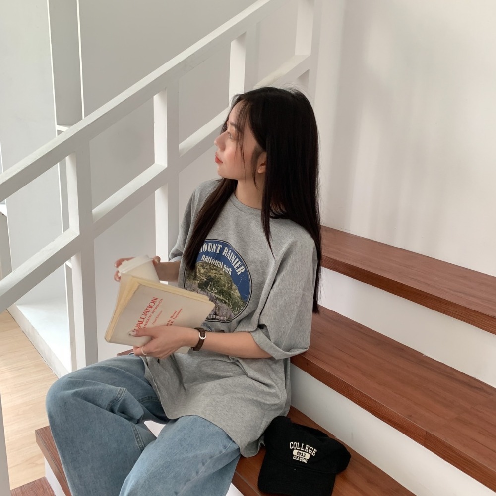 Beforesunrise-ins風景大Tee(男女皆可)(3Colors)-細節圖5