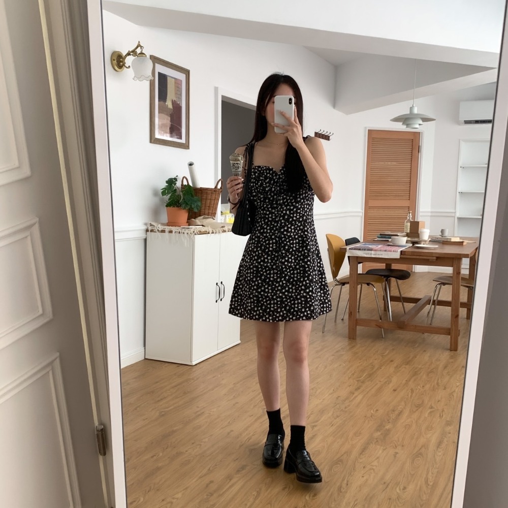 Beforesunrise-法式碎花綁帶洋(2Colors)-細節圖8