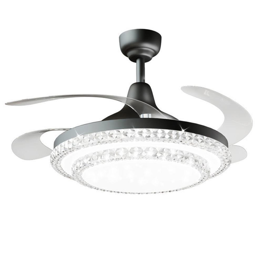 【XINGMU 興沐】48吋隱形水晶吊扇燈 dc變頻循環智能風扇 客廳燈具 現代靜音電扇燈餐廳輕奢吊扇燈8553-023-細節圖2