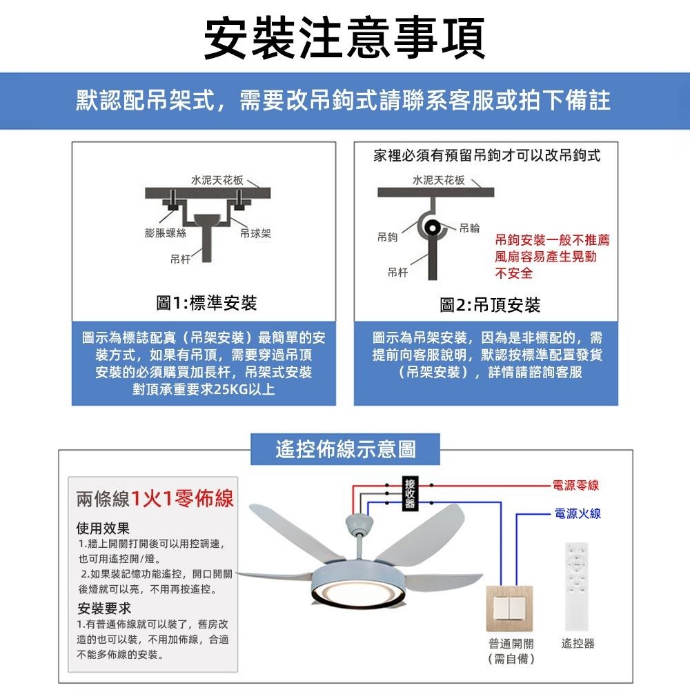 【XINGMU 興沐】52吋家用變頻大風力吸頂燈新款復古智能吊扇燈餐廳客廳臥室風扇燈- A5001-細節圖9