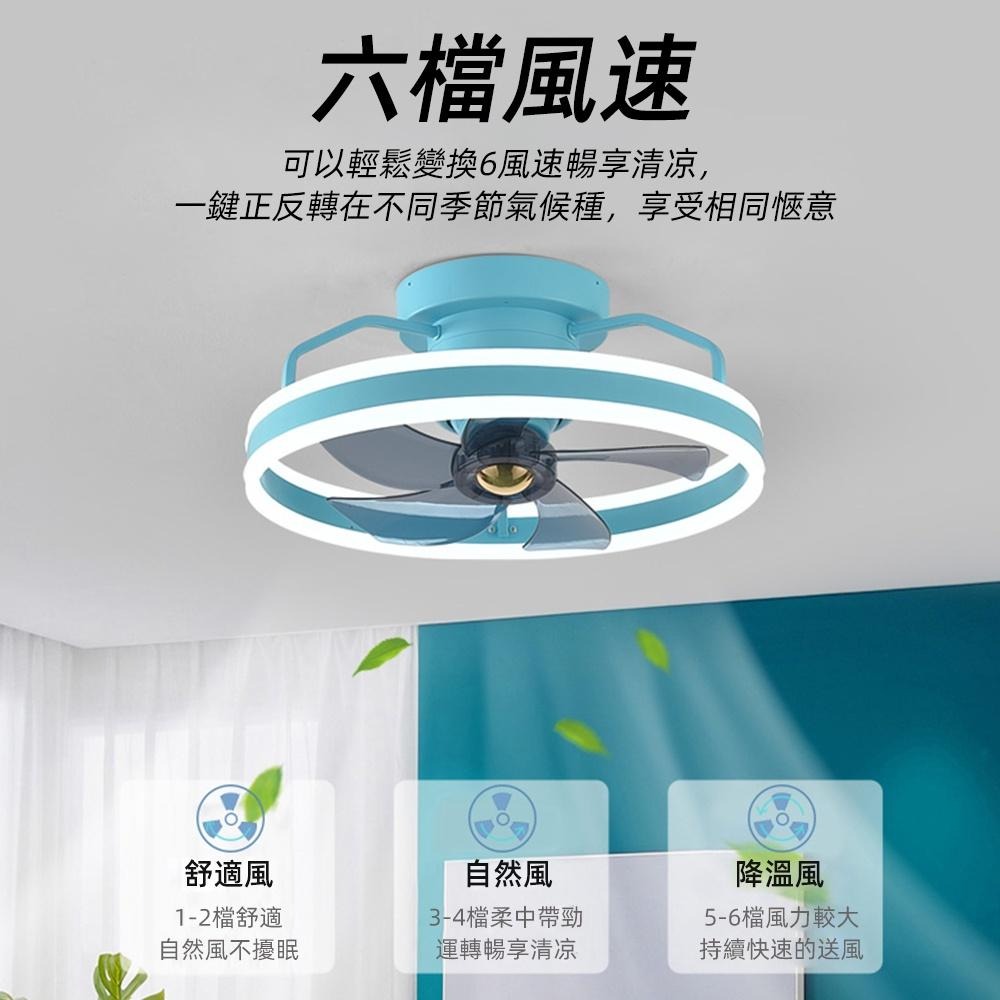 【XINGMU 興沐】現代簡約搖頭風扇燈 LED智能輕奢吸頂吊扇燈 臥室客廳家用吊燈風扇一體燈 6擋大風力72W高亮度-細節圖3