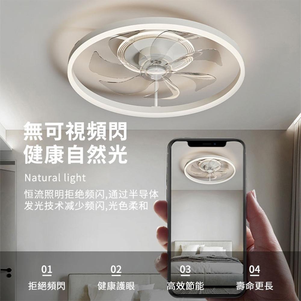 【XINGMU 興沐】新品臥室吊扇燈 現代簡約壁掛風扇燈 餐廳網紅個性極簡吊扇 創意主臥房間靜音風扇吸頂燈 7扇葉大風力-細節圖3
