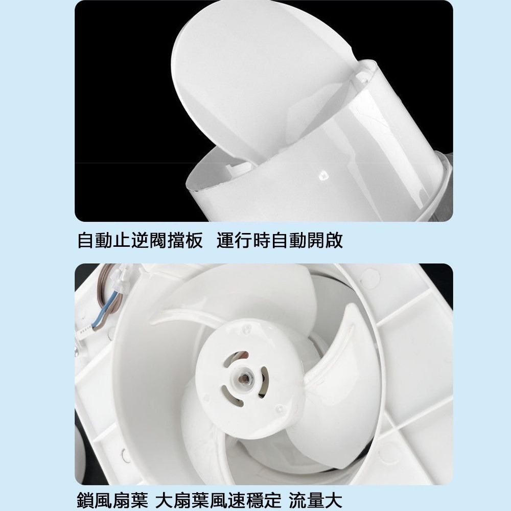 【現貨當日出】排氣扇 衛生間換氣扇 墻壁式 室內浴室廚房抽風機 圓形家用靜音通風扇 排風扇 強力抽風扇 通風機 換氣-細節圖3