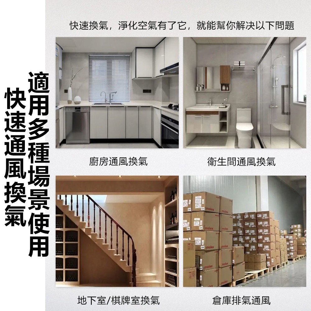 【現貨當日出】排氣扇 衛生間換氣扇 墻壁式 室內浴室廚房抽風機 圓形家用靜音通風扇 排風扇 強力抽風扇 通風機 換氣-細節圖8