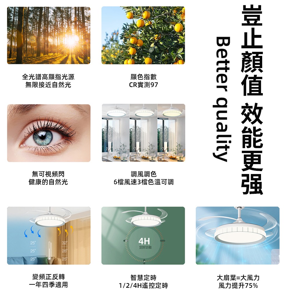【XINGMU 興沐】吊扇燈 客廳臥室餐廳吊led風扇燈 現代簡約家用智慧吸頂風扇燈 48吋奶油風隱形 dc變頻吊扇燈-細節圖8