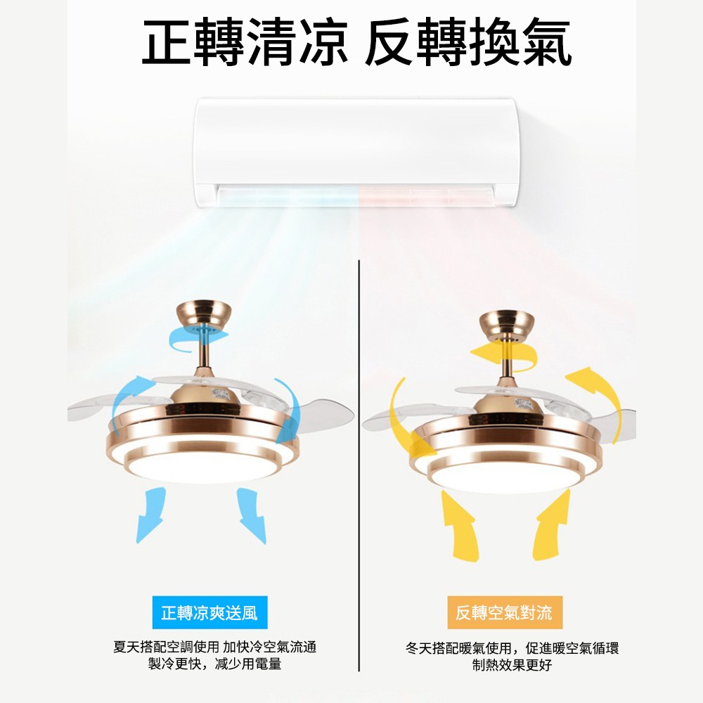 【XINGMU 興沐】吊扇燈 客廳餐廳風扇燈 智慧遙控吊扇 簡約現代變頻風扇燈 42吋隱形吊扇燈-細節圖6