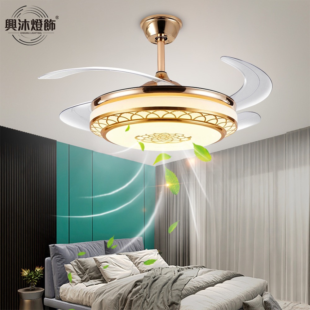【XINGMU 興沐】吊扇燈 48吋隱形吊扇燈 吸頂風扇燈 變頻電風扇 家用現代北歐風扇 壁掛風扇燈 120W吊燈電扇燈-細節圖3