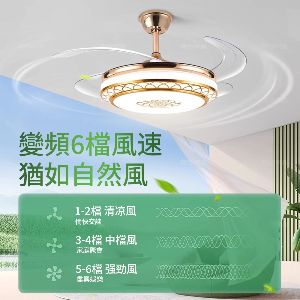 【XINGMU 興沐】吊扇燈 48吋隱形吊扇燈 吸頂風扇燈 變頻電風扇 家用現代北歐風扇 壁掛風扇燈 120W吊燈電扇燈-細節圖6