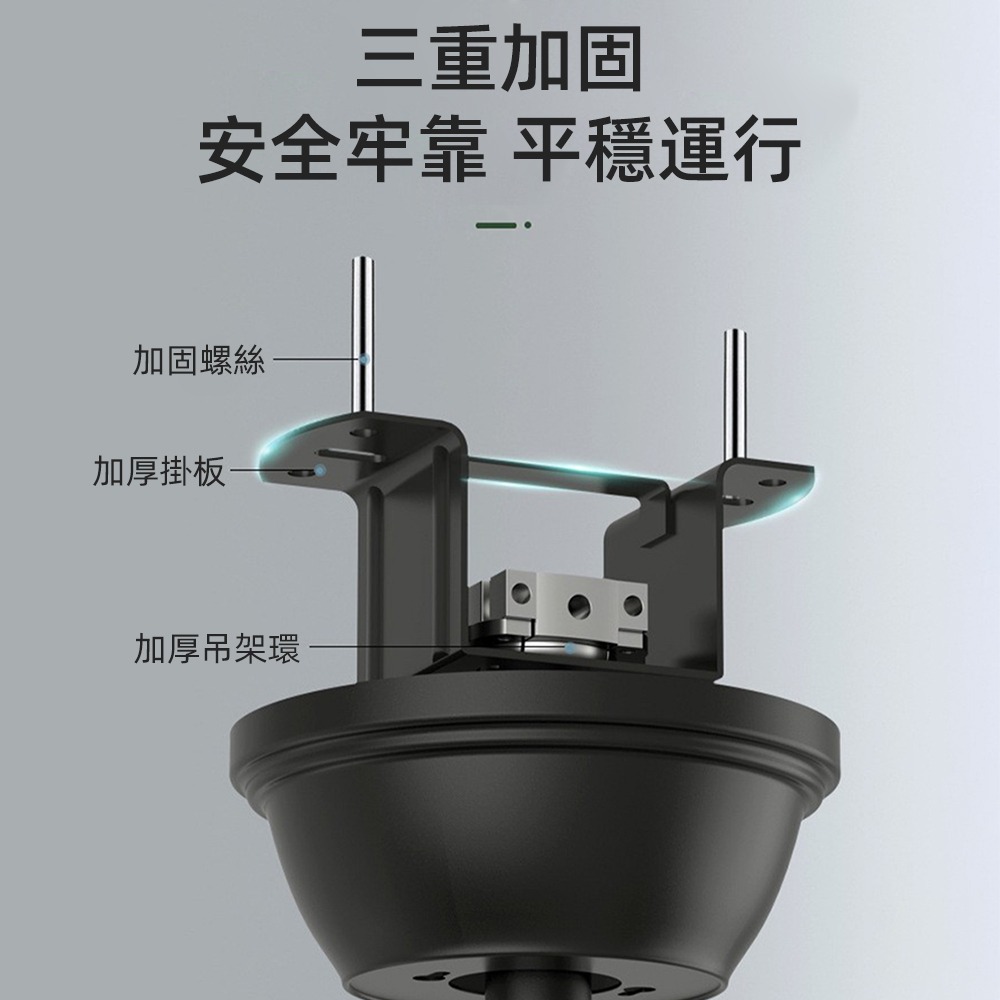 【XINGMU 興沐】吊扇燈 鐵藝傳統式風扇燈 不鏽鋼大風力吊燈風扇 變頻雙控電風扇燈  42時/48時客廳大吊扇燈-細節圖9