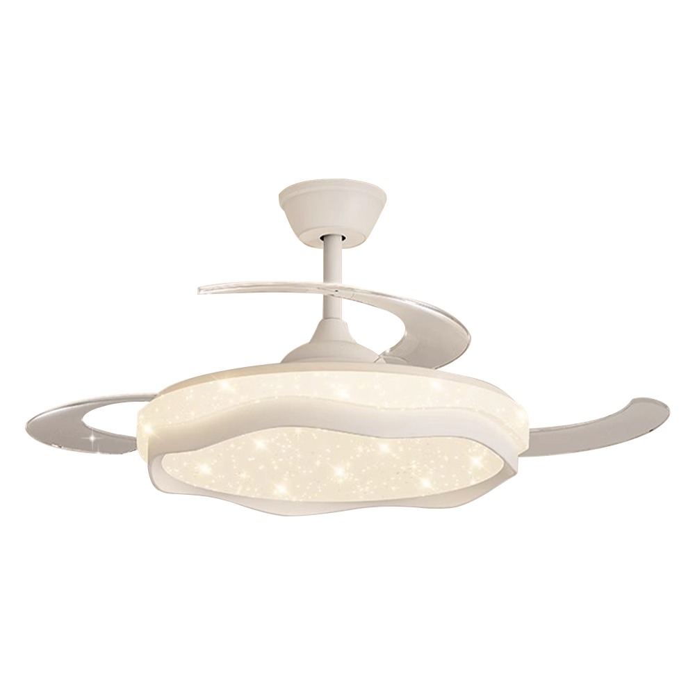 【XINGMU 興沐】吊扇燈 吸頂風扇燈 42吋滿天星隱形吊輕燈 奢簡約北歐風吊燈 靜音 頻省電大風力吊扇燈-細節圖2