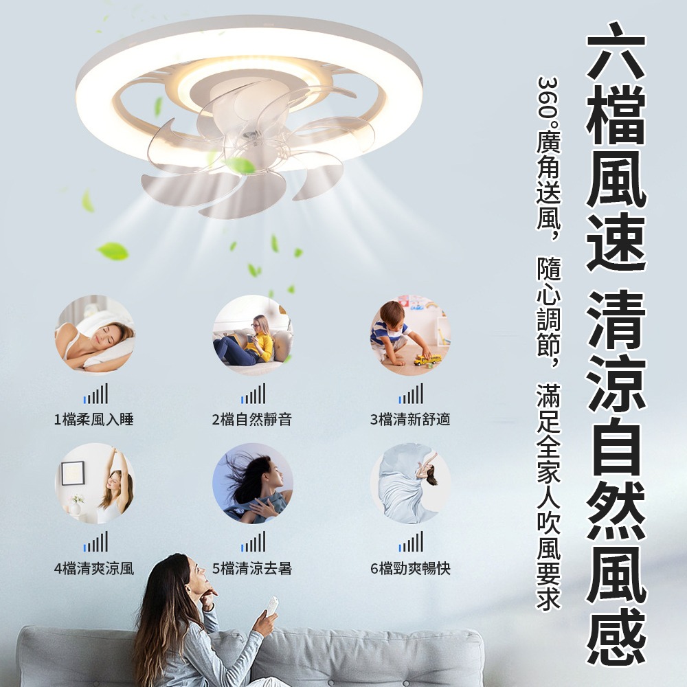 【XINGMU 興沐】臺風現貨 風扇燈 廣角搖頭吊扇燈 家用led燈吸頂風扇 極簡臥室隱形燈扇一體 110V低噪音電風-細節圖8