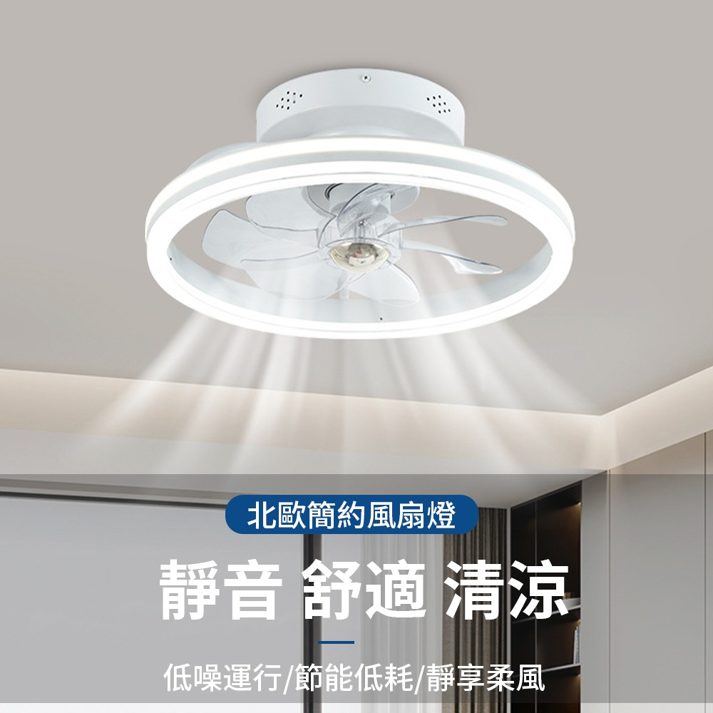 【XINGMU 興沐】臺灣現貨搖頭吸頂風扇燈 隱形吊扇燈 客廳餐廳臥室燈 省電靜音電扇燈 大風力燈扇-細節圖4