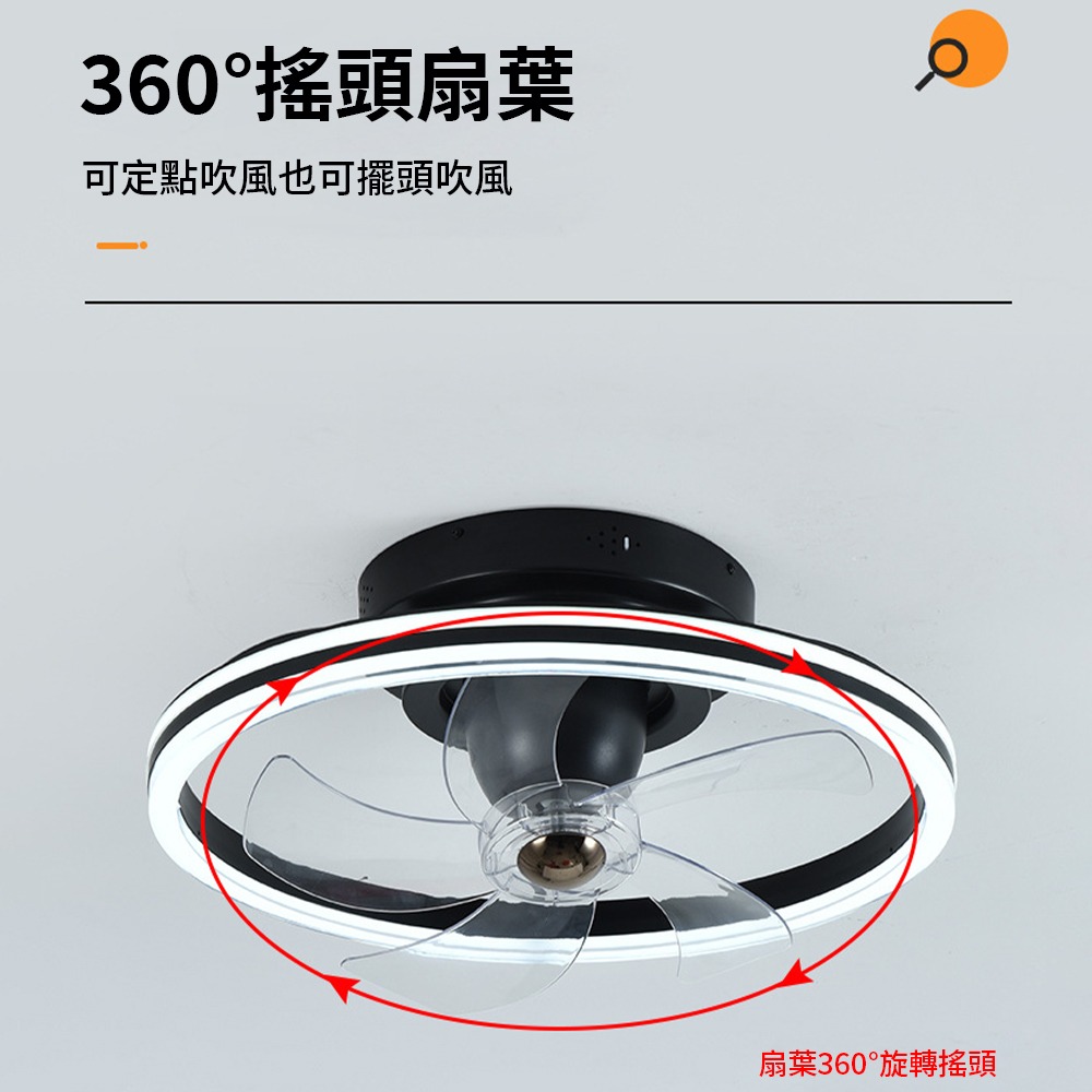 【XINGMU 興沐】臺灣現貨搖頭吸頂風扇燈 隱形吊扇燈 客廳餐廳臥室燈 省電靜音電扇燈 大風力燈扇-細節圖8