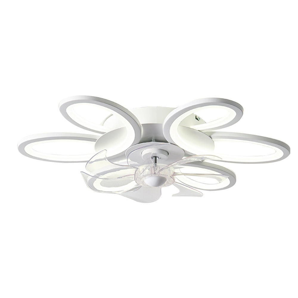 【XINGMU 興沐】風扇燈 吸頂簡約吊扇燈 超薄靜音吸頂扇燈 LED花朵吊扇燈 臥室餐廳兩用風扇燈-細節圖2