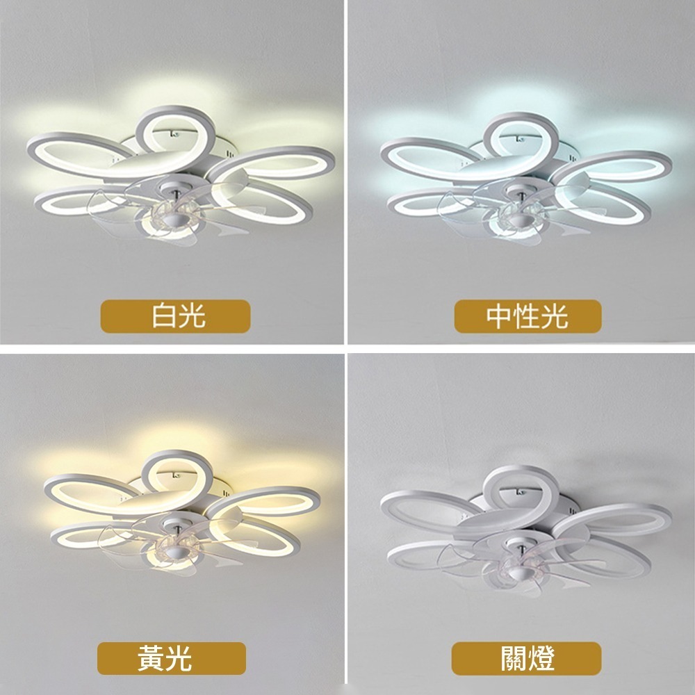 【XINGMU 興沐】風扇燈 吸頂簡約吊扇燈 超薄靜音吸頂扇燈 LED花朵吊扇燈 臥室餐廳兩用風扇燈-細節圖5