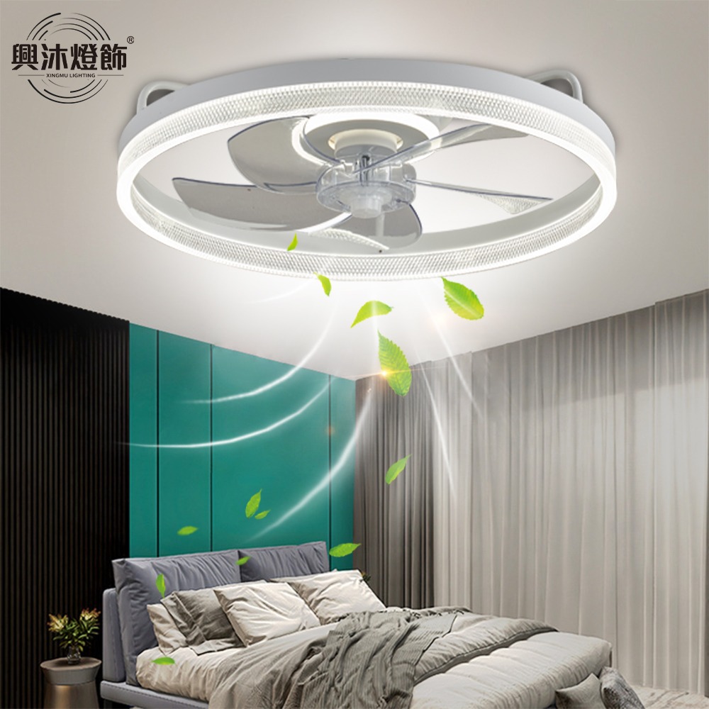 【XINGMU 興沐】新款風扇燈 臥室水晶吊扇燈 led吸頂風扇燈 輕奢簡約吸頂吊扇 110V低噪音電風扇-細節圖4