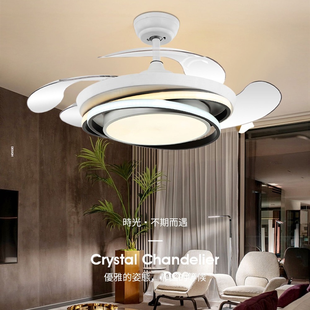 【XINGMU 興沐】吊扇燈 吸頂風扇燈 餐廳客廳吊燈吊扇 48吋42吋隱形led吸頂燈 靜音循環扇 變頻dc電扇燈-細節圖4