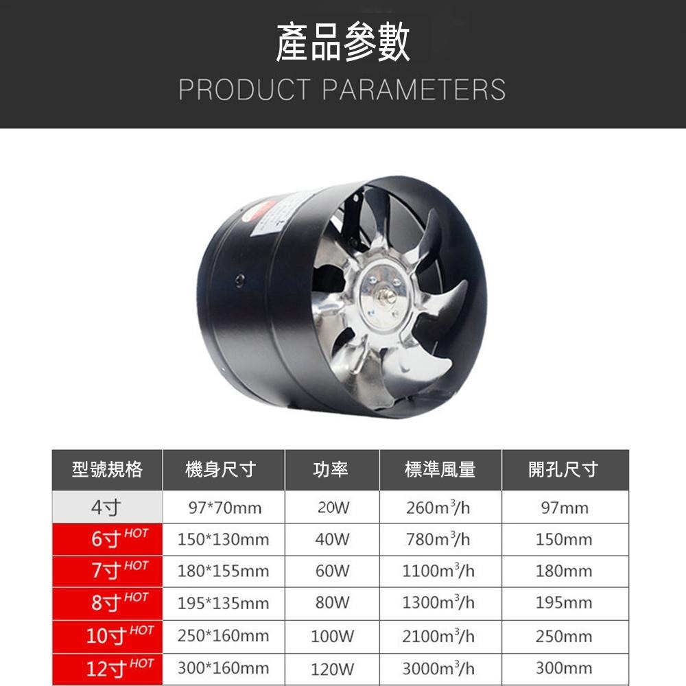 【東日家電】低分貝廚房抽油煙機 出租房排風機排風扇 管道抽風機帶底座 浴室客廳廚房換氣扇 純銅電機 110V排氣扇-細節圖9