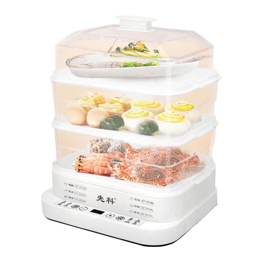 【東日家電】110V電蒸鍋 三層多功能蒸煮一體 暖餐暖菜保溫蒸爐 大容量全自動預約定時蒸鍋 保溫早餐機-細節圖2