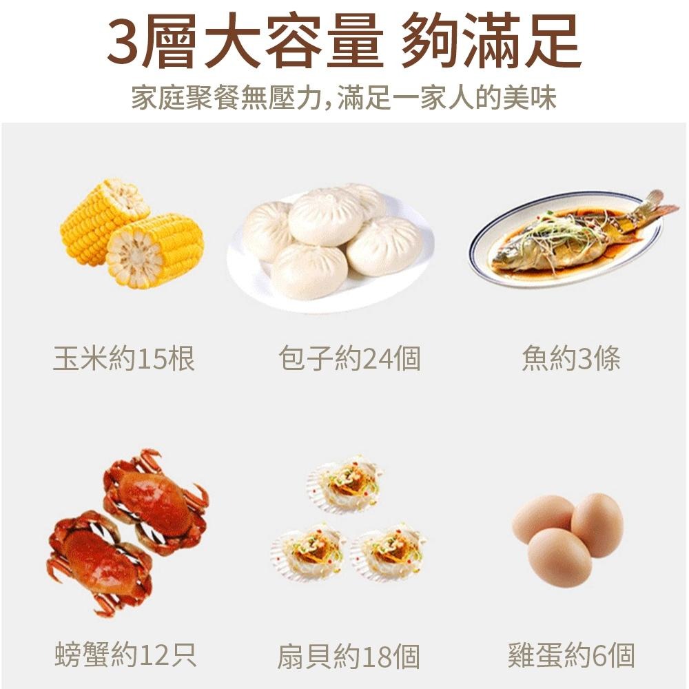 【東日家電】110V電蒸鍋 三層多功能蒸煮一體 暖餐暖菜保溫蒸爐 大容量全自動預約定時蒸鍋 保溫早餐機-細節圖8